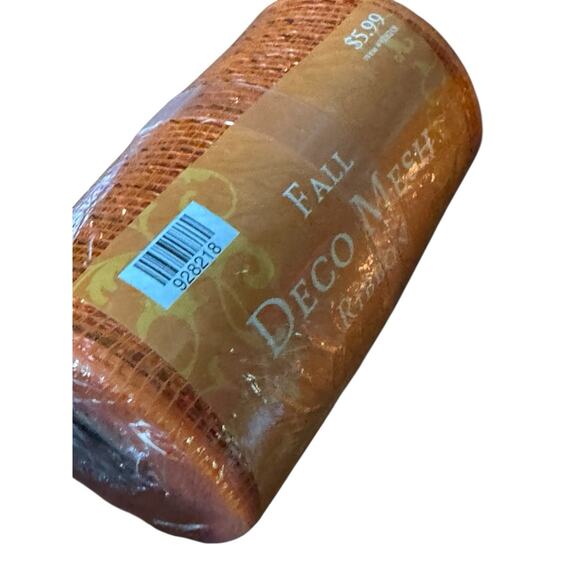 Mesh Ribbon Polyester Black Orange Metallic Decoration Halloween Fall READ - Picture 2 of 5